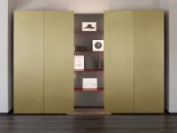 The wardrobe can be customised for materials and colours. In our samples page you will find all our digital samples