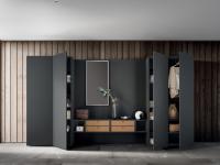 Plan 33 big slim corridor wardrobe in Modica matt lacquer