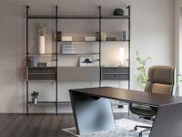 Minimal design with aluminium uprights for Betis modular bookcase