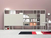 Aliant p.32 modular bookcase with doors, also available fully matte lacquered