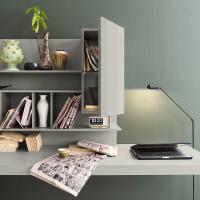 Detail of Plan wall-mounted desk with 6 cm thick shelf