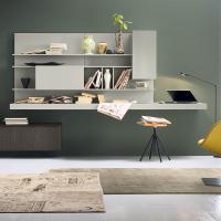 Plan big living room shelf,  256 cm wide, matched with other elements of the same collection