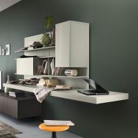 Plan wall unit with hinged door in gloss lacquer