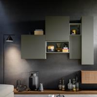 Plan Scacco matt lacquered open element in Green Tea colour and widths 32 and 64 cm