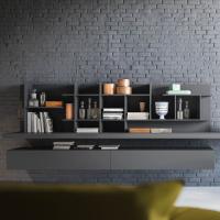Plan Tetris living room shelving system in matt lacquer (C3 - E1 - B2 - F1 models) 