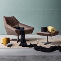 Coline armchair with wide backrest, deep seat and low armrests