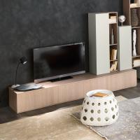 Plan TV cabinet in Canvas fashion wood finish, floor standing with feet