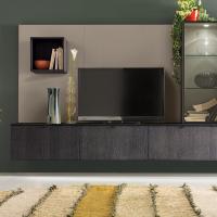Plan is a practical and modern TV cabinet with drop down door