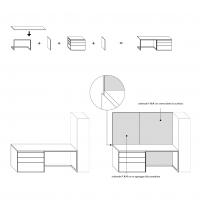 Wide desk - Technical schemes of the elements composing the desk