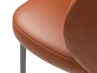 Details of the stitching on the seat and back of the Rakel upholstered chair