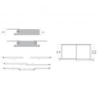 Midley sliding wardrobe with full height recess grip - Specific Measurements