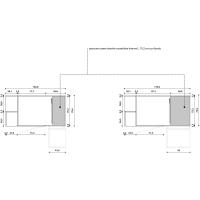 Wide dressing unit with external open compartments: specific measurements