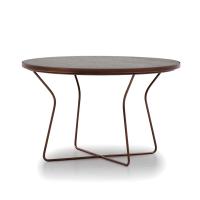 Timor coloured metal coffee table with additional wood veneer top