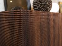 Details of the pyramid-shaped pattern on Fado sideboard in the version with heat-treated ash wood
