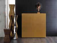 Fado sideboard in Golden Leaf finish, matched to Cult bookcase