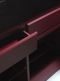 Detail of the inside equipment of Fado cupboard in version bar cabinet