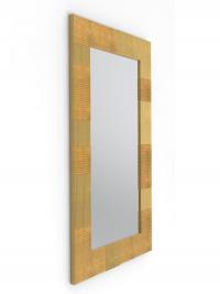 Specchio rettangolare Field con cornice rivestita in foglia d'oro