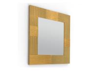Specchio con cornice tridimensionale Field rivestito in foglia d'oro