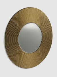 Specchio rotondo Crop con decorazione esterna rivestita in foglia d'oro