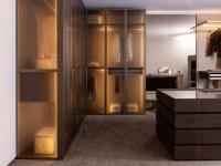 Elegant environment with Artemis Lounge wardrobe together with Horizon isle and walk-in closet
