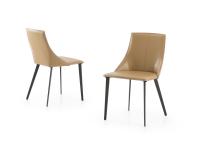 Antelos chairs upholstered in leather with metal legs