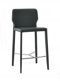 Denali high stool fully upholstered in hide-leather