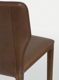 Detail of the tailor-made seams on the backrest of Denali stool