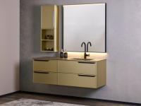 N114 Bathroom cabinet with stoneware top and basin 
