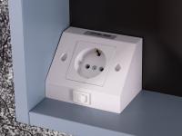Plug point and switch, a practical accessory of the Niko mirrors included in the composition of N98 Frame