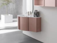 Finish for Atlantic curved bathroom cabinet, Petal metallic lacquered to match Atlantic Curved base