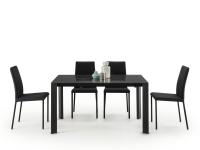Adrian table with top in marble effect glossy ceramic in Noir Desir look