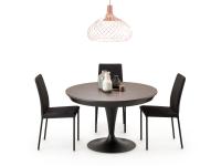Elio extending round table with circular top of diameter 120 cm for 6 people