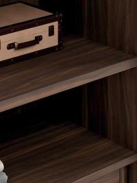 Wooden shelf available in melamine, matte lacquer and metallic or oak finishes