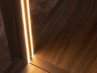 LED light incorporated into the metal dividing side panel
