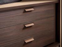 Drawer with leather top and matching handles