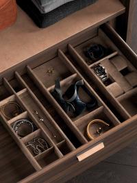 Interior drawer with organizer for storing items