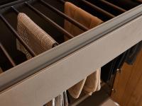 Detail of the pull-out trouser rack that comes with the same grip as the drawers