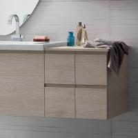 Atlantic D.37 modern bathroom cabinet with reduced depth - Special melamine finish with recess handles
