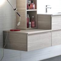 Atlantic wall-mounted bathroom cabinet - Special melamine finish with recess-grip handles