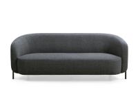 Bailey sofa with single seat and curved backrest, high metal feet
