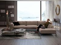 Elegant corner sofa Richmond with open end with supporting base and high feet