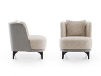 The Amanda armchair from the side and front