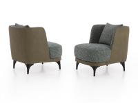 Amanda armchair in City 10 faux leather and Tadao 08 fabric