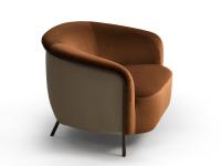 Bailey armchair upholstered in two-tone velvet