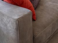 Detail of Rustic Nubuck leather on Clive sofa 