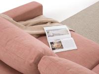 Detail of the soft and warm goose down and expanded foam seatback cushions