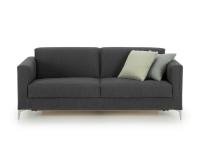 Damian sofa bed covered in Kaito delavé linen and cotton, colour 04 dark grey anthracite