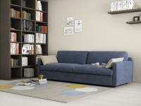 Julian narrow space-saving sofa bed with horizontal sleeping surface which allows to use it also with little depth available