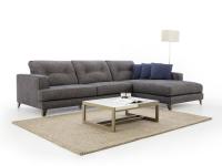 Harvey chaise end sectional sofa with metal feet