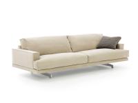 Halton sofa with chromed metal sleigh legs